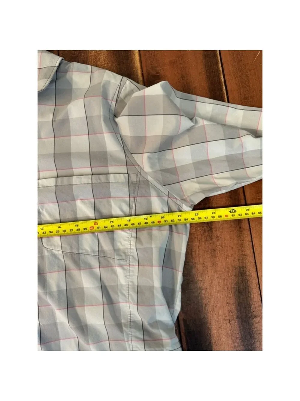 The North Face Grey and Pink Plaid Long Sleeve Button Up Shirt - Size L
